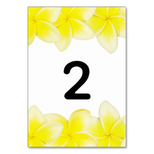 Numeração De Mesa Número da Tabela Casada de Plumeria Frangipani Am