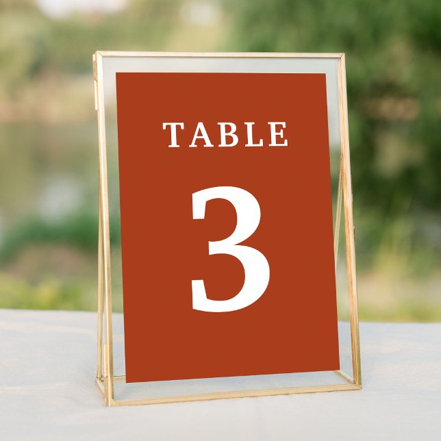 Numeração De Mesa Número da Tabela Casada de Terractotta Elegante (Elegant Terractotta Wedding Table Number
)