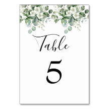 Número da Tabela Casada Eucalyptus Greenery