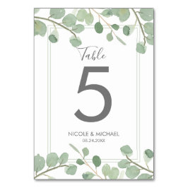 Numeração De Mesa Número da Tabela Casada Eucalyptus Watercolor