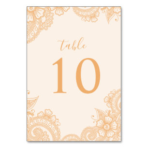 Numeração De Mesa Número da Tabela Casada Mehndi