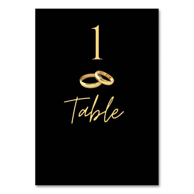 Numeração De Mesa Número da Tabela Casada - Preto e Dourado- (Frente)