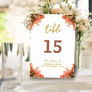 Numeração De Mesa Número da Tabela Casal de Flor Laranja Oleander