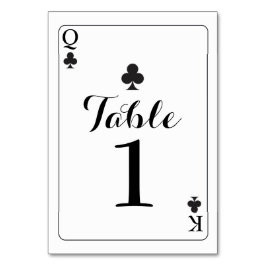 Numeração De Mesa Número da Tabela Casando K Q Ace Clubs Jogando Car