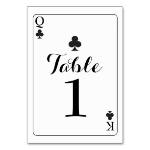 Numeração De Mesa Número da Tabela Casando K Q Ace Clubs Jogando Car