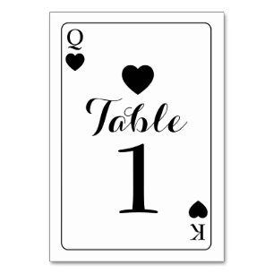 Numeração De Mesa Número da Tabela Casando K Q Ace Corações Jogando