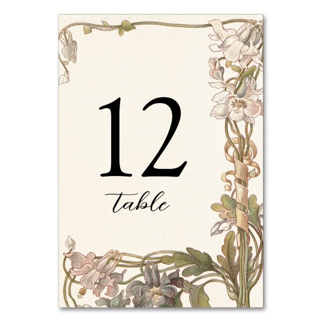 Numeração De Mesa Número da Tabela Columbina Vintage (Frente)
