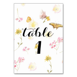 Numeração De Mesa Número da Tabela da Borboleta de Flor Selvagem