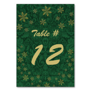 Numeração De Mesa Número da Tabela da Festa de Natal do Green Damask