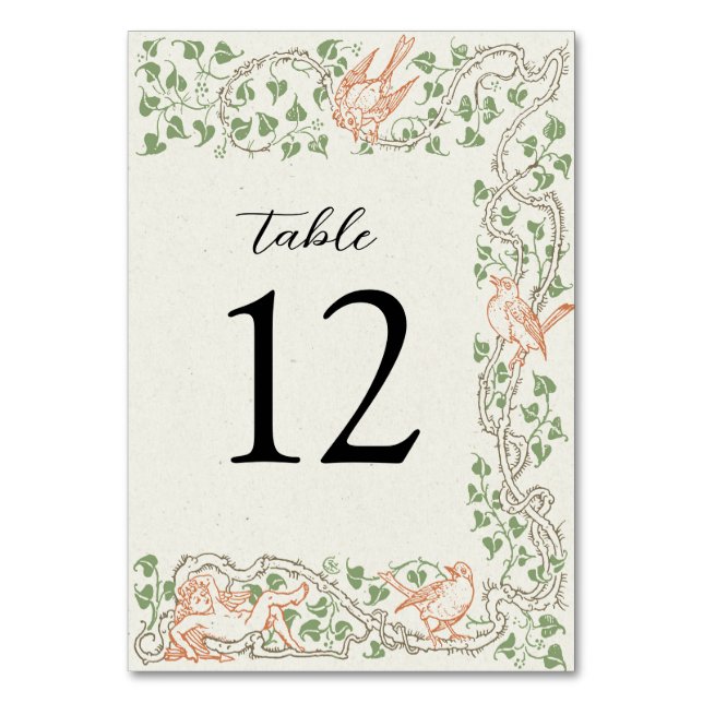Numeração De Mesa Número da Tabela da Tarde do Cupido do Livro Antig (Frente)