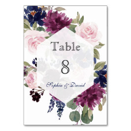 Numeração De Mesa Número da Tabela de Bloqueio Floral Roxo da Lavand