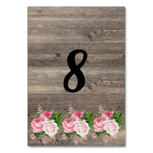 Numeração De Mesa NÚMERO DA TABELA DE Buquês Florais Rosa Russo
