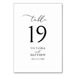 Numeração De Mesa Número da Tabela de Caligrafia Preta Elegante