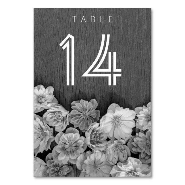 Numeração De Mesa Número da Tabela de Capacetes de Jardim B & W (Frente)