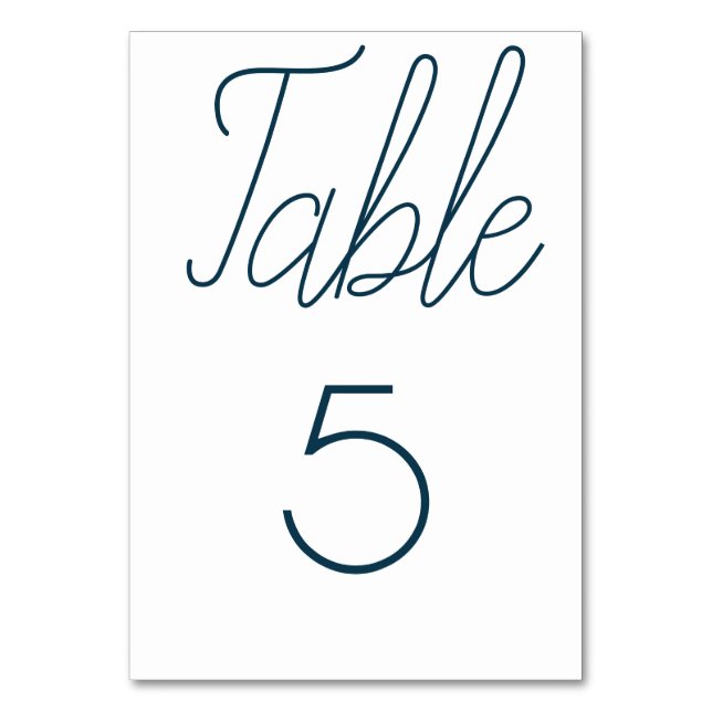 Numeração De Mesa Número da Tabela de Casamento Azul do marinho (Verso)