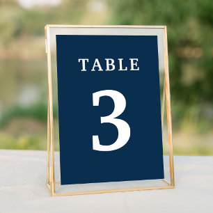 Numeração De Mesa Número da Tabela de Casamento Azul do Marinho Eleg