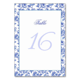 Numeração De Mesa Número da Tabela de Casamento Azul e Branco