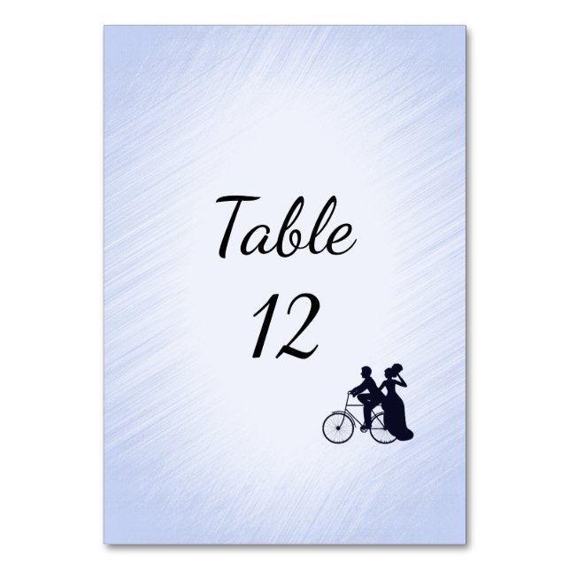 Numeração De Mesa Número da Tabela de Casamento Bicicleta Azul (Frente)