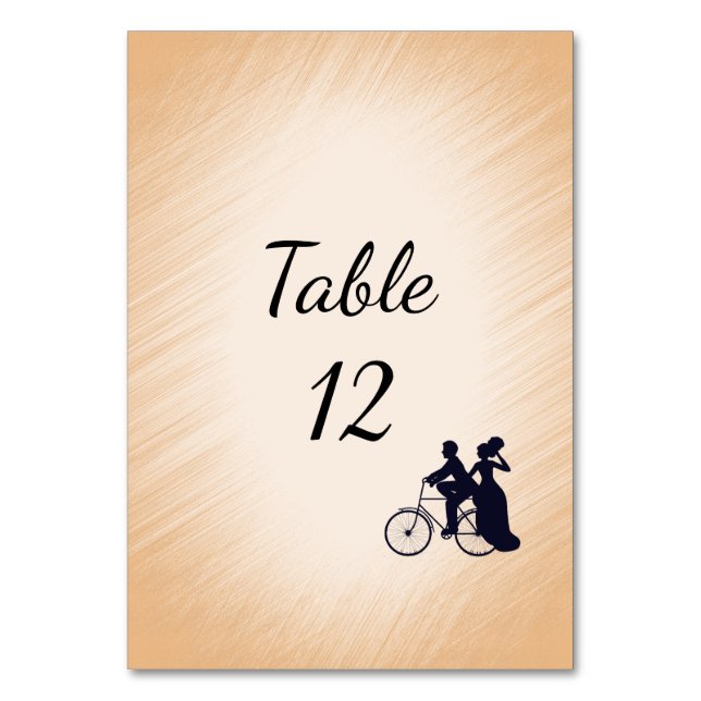 Numeração De Mesa Número da Tabela de Casamento Bicicleta de Pêssego (Frente)