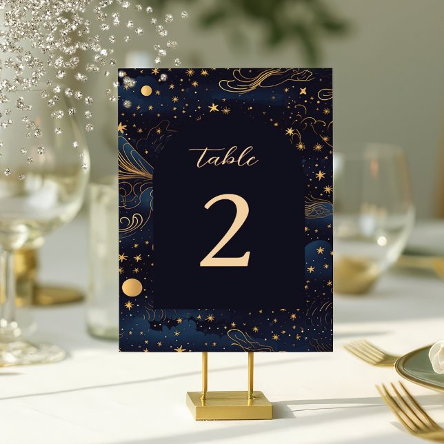 Numeração De Mesa Número da Tabela de Casamento Boho Celestial (Criador carregado)
