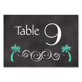 Numeração De Mesa Número da Tabela de Casamento Chalkboard Teal Beac