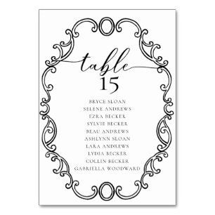 Numeração De Mesa Número da Tabela de Casamento Clássico de Script S