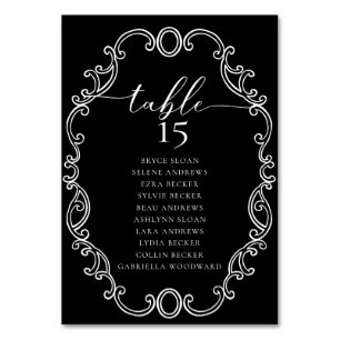 Numeração De Mesa Número da Tabela de Casamento Clássico de Script S
