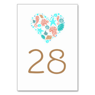 Numeração De Mesa Número da Tabela de Casamento Costeiro Náutico de 