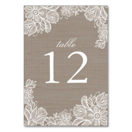 Numeração De Mesa Número da Tabela de Casamento de Burlap e Lace