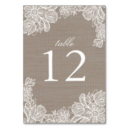 Numeração De Mesa Número da Tabela de Casamento de Burlap e Lace