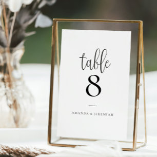 Numeração De Mesa Número da Tabela de Casamento de Caligrafia Modern