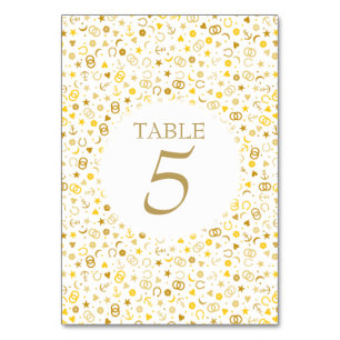 Numeração De Mesa Número da Tabela de Casamento de Confetti Dourada