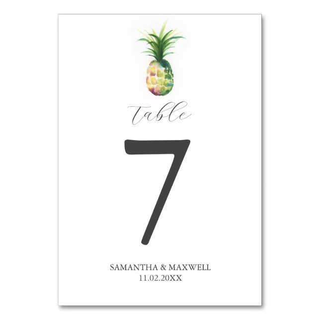 Numeração De Mesa Número da Tabela de Casamento de Destino Tropical (Frente)