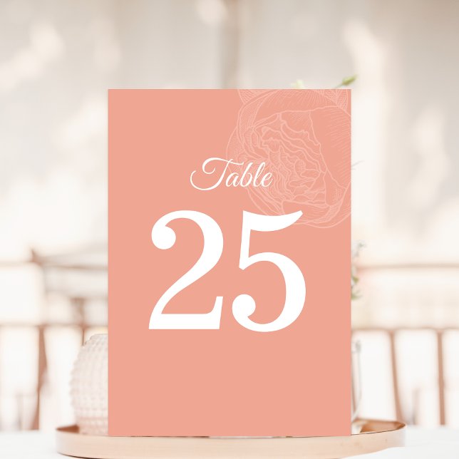 Numeração De Mesa Número da Tabela de Casamento de Flor de Peony Ele (Criador carregado)