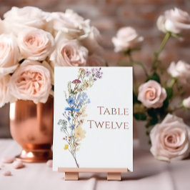 Numeração De Mesa Número da Tabela de Casamento de Flores Selvagens