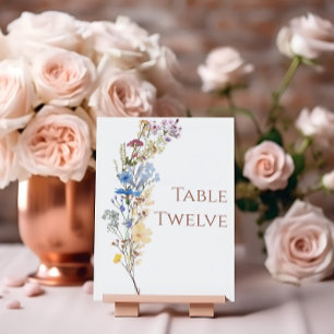 Numeração De Mesa Número da Tabela de Casamento de Flores Selvagens