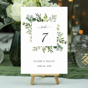 Numeração De Mesa Numero da Tabela de Casamento de Folhagem Verde Eu