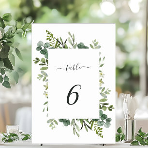 Numeração De Mesa Numero da Tabela de Casamento de Folhagem Verde Eu