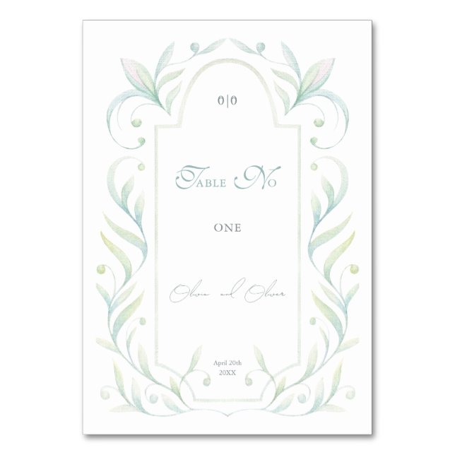 Numeração De Mesa Número da Tabela de Casamento de Folhas Verdes (Frente)