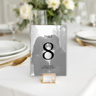 Numeração De Mesa Número da Tabela de Casamento de Fotos Minimalista