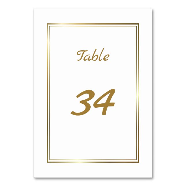 Numeração De Mesa Número da Tabela de Casamento de Fronteira Dourada (Frente)