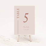 Numeração De Mesa Número da Tabela de Casamento de Linha Limpa Cor-d<br><div class="desc">Simples e moderno número da mesa de casamento com uma linha lateral. A cor está rosa-claro.</div>