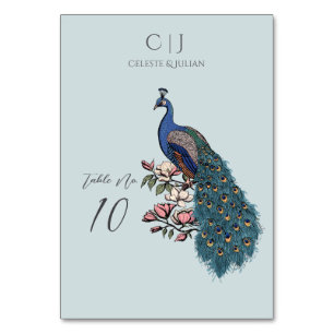 Numeração De Mesa Número da Tabela de Casamento de Pavão Azul-Russo