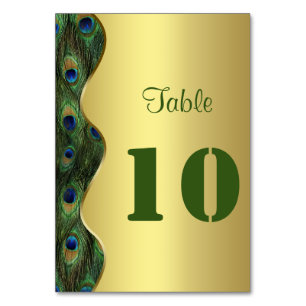 Numeração De Mesa Número da Tabela de Casamento de Peacock Dourado