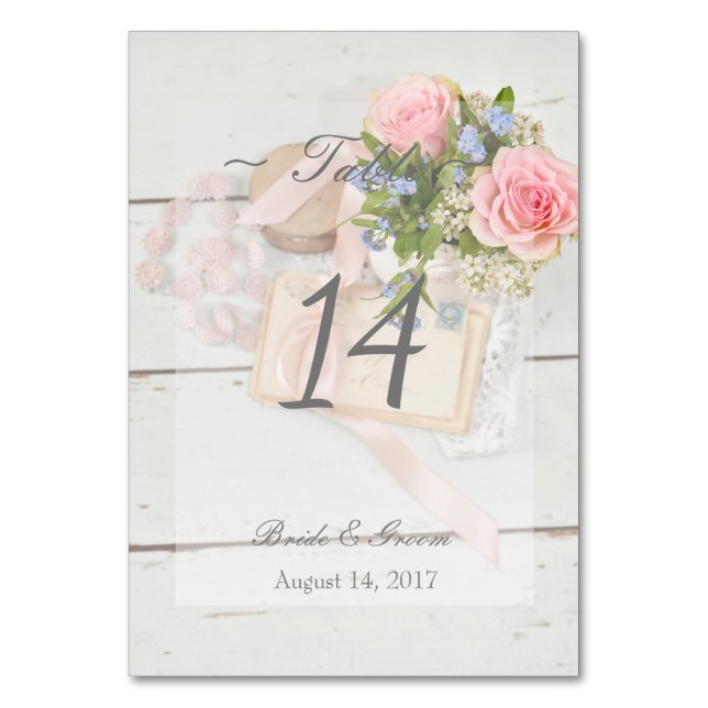 Numeração De Mesa Número da Tabela de Casamento de primavera Românti (Frente)