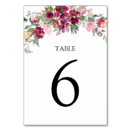 Numeração De Mesa Número da Tabela de Casamento de rosas borbulhante