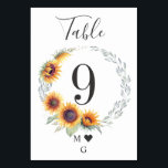 Numeração De Mesa Número da Tabela de Casamento de Sangue de Girasso<br><div class="desc">O cartão do número da mesa do Sunflower Bloom para o próximo evento de casamento.</div>