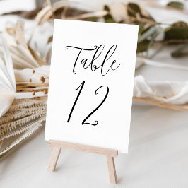 Numeração De Mesa Número da Tabela de Casamento de Script Preto Simp