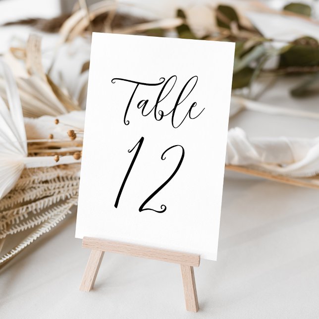 Numeração De Mesa Número da Tabela de Casamento de Script Preto Simp (Criador carregado)