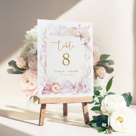 Numeração De Mesa Número da Tabela de Casamento do Oceano de Lavanda